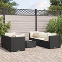 vidaXL 6-delige Loungeset met kussens poly rattan bruin