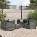 vidaXL 6-delige Loungeset met kussens poly rattan bruin