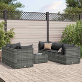 vidaXL 6-delige Loungeset met kussens poly rattan bruin