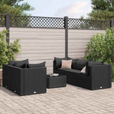 vidaXL 6-delige Loungeset met kussens poly rattan bruin