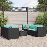 vidaXL 6-delige Loungeset met kussens poly rattan bruin