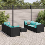 vidaXL 6-delige Loungeset met kussens poly rattan bruin