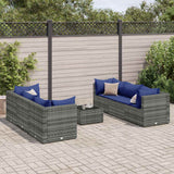 vidaXL 6-delige Loungeset met kussens poly rattan bruin