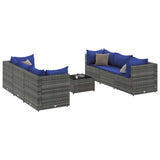 vidaXL 6-delige Loungeset met kussens poly rattan bruin