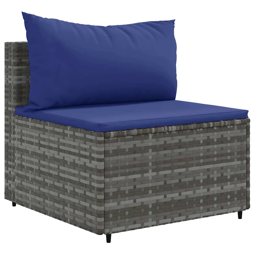 vidaXL 6-delige Loungeset met kussens poly rattan bruin