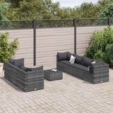 vidaXL 6-delige Loungeset met kussens poly rattan bruin