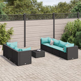 vidaXL 6-delige Loungeset met kussens poly rattan bruin
