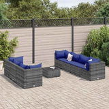 vidaXL 6-delige Loungeset met kussens poly rattan bruin