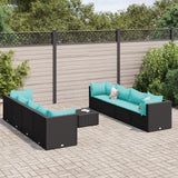 vidaXL 6-delige Loungeset met kussens poly rattan bruin