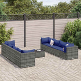 vidaXL 6-delige Loungeset met kussens poly rattan bruin