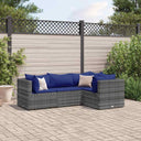 vidaXL 4-delige Loungeset met kussens poly rattan zwart