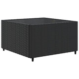 vidaXL 4-delige Loungeset met kussens poly rattan zwart