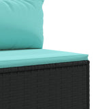 vidaXL 4-delige Loungeset met kussens poly rattan zwart