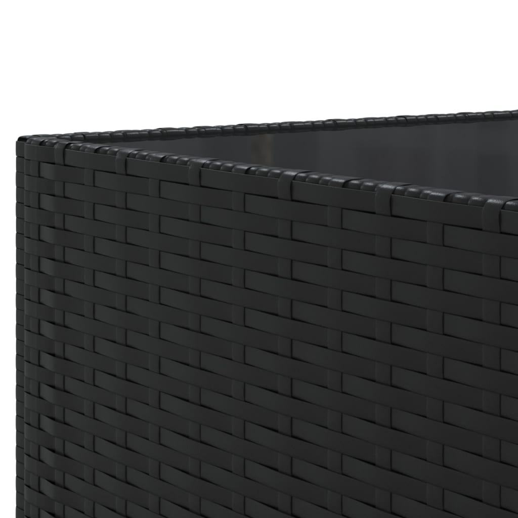 vidaXL 4-delige Loungeset met kussens poly rattan zwart
