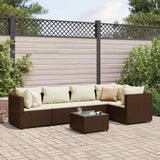 vidaXL 4-delige Loungeset met kussens poly rattan zwart