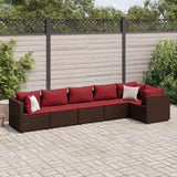 vidaXL 4-delige Loungeset met kussens poly rattan zwart