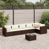 vidaXL 4-delige Loungeset met kussens poly rattan zwart