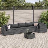 vidaXL 4-delige Loungeset met kussens poly rattan zwart