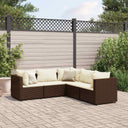 vidaXL 5-delige Loungeset met kussens poly rattan zwart