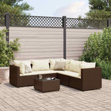 vidaXL 5-delige Loungeset met kussens poly rattan zwart