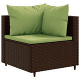 vidaXL 5-delige Loungeset met kussens poly rattan zwart