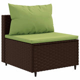 vidaXL 5-delige Loungeset met kussens poly rattan zwart