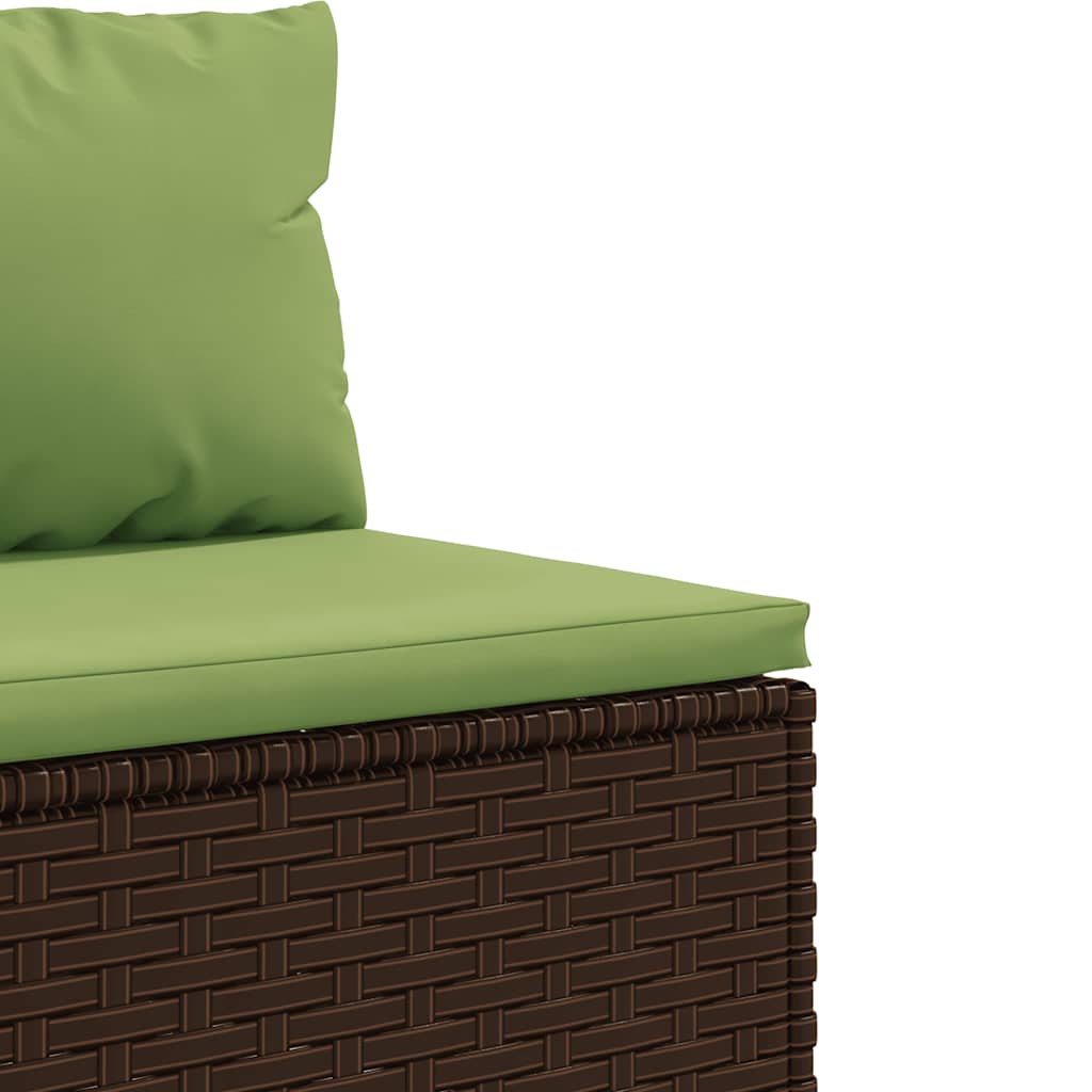 vidaXL 5-delige Loungeset met kussens poly rattan zwart