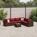 vidaXL 5-delige Loungeset met kussens poly rattan zwart