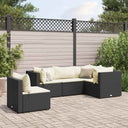 vidaXL 5-piece Lounge Set with Cushions Poly Rattan Black