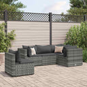 vidaXL 5-piece Lounge Set with Cushions Poly Rattan Black