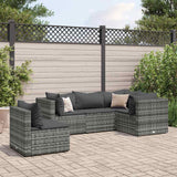 vidaXL 5-piece Lounge Set with Cushions Poly Rattan Black