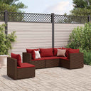 vidaXL 5-piece Lounge Set with Cushions Poly Rattan Black