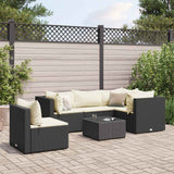 vidaXL 5-piece Lounge Set with Cushions Poly Rattan Black