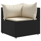vidaXL 5-piece Lounge Set with Cushions Poly Rattan Black