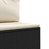 vidaXL 5-piece Lounge Set with Cushions Poly Rattan Black