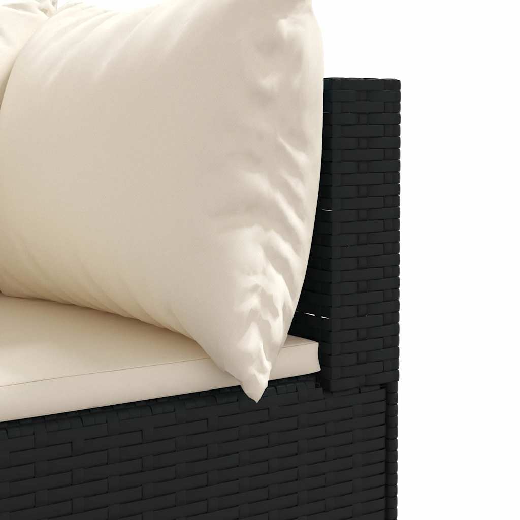 vidaXL 5-piece Lounge Set with Cushions Poly Rattan Black