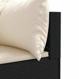 vidaXL 5-piece Lounge Set with Cushions Poly Rattan Black