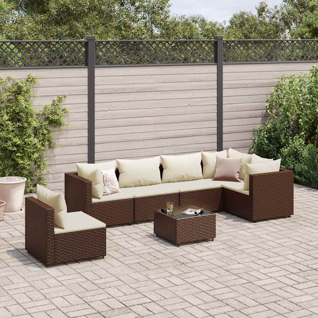 vidaXL 5-piece Lounge Set with Cushions Poly Rattan Black