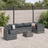 vidaXL 5-piece Lounge Set with Cushions Poly Rattan Black