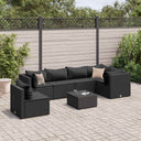 vidaXL 5-piece Lounge Set with Cushions Poly Rattan Black