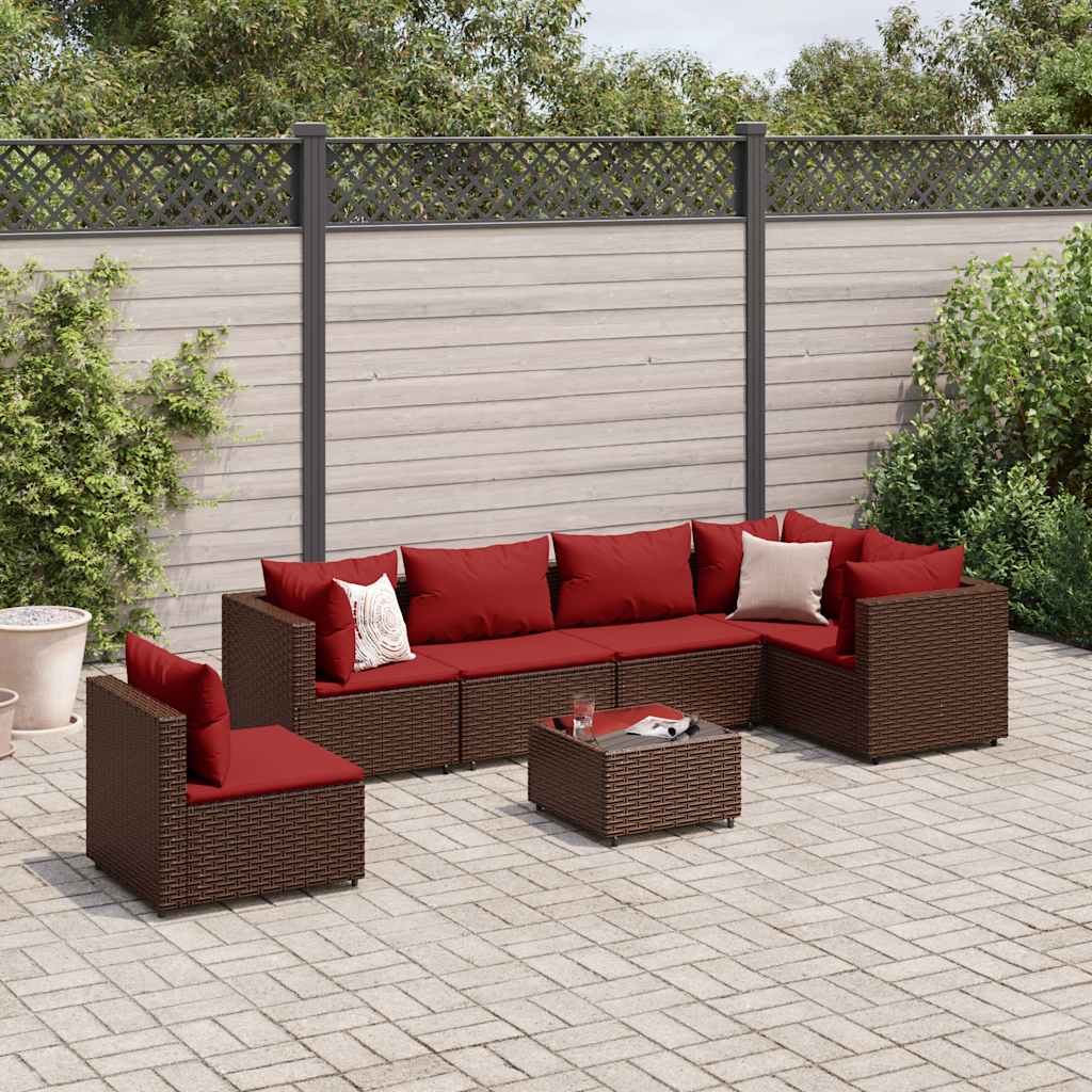 vidaXL 5-piece Lounge Set with Cushions Poly Rattan Black