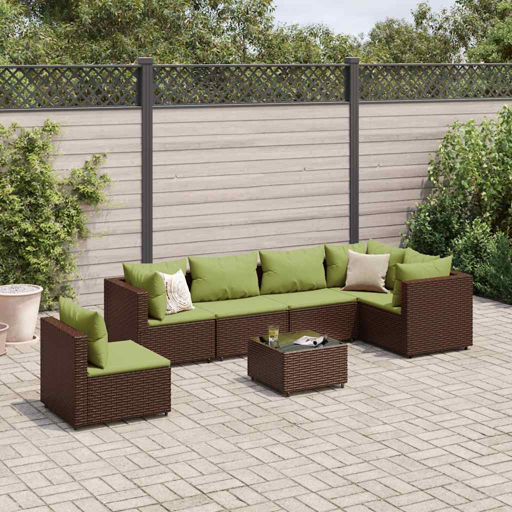 vidaXL 5-piece Lounge Set with Cushions Poly Rattan Black
