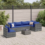 vidaXL 5-piece Lounge Set with Cushions Poly Rattan Black