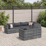 vidaXL 7-delige Loungeset met kussens poly rattan zwart
