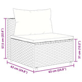 vidaXL 7-delige Loungeset met kussens poly rattan zwart