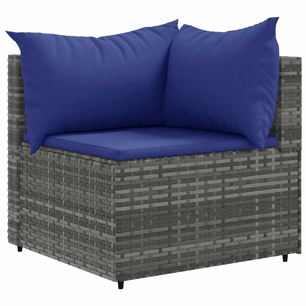 vidaXL 7-delige Loungeset met kussens poly rattan zwart