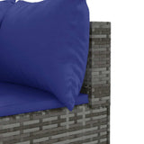 vidaXL 7-delige Loungeset met kussens poly rattan zwart