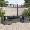vidaXL 6-delige Loungeset met kussens poly rattan zwart