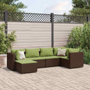 vidaXL 6-delige Loungeset met kussens poly rattan zwart