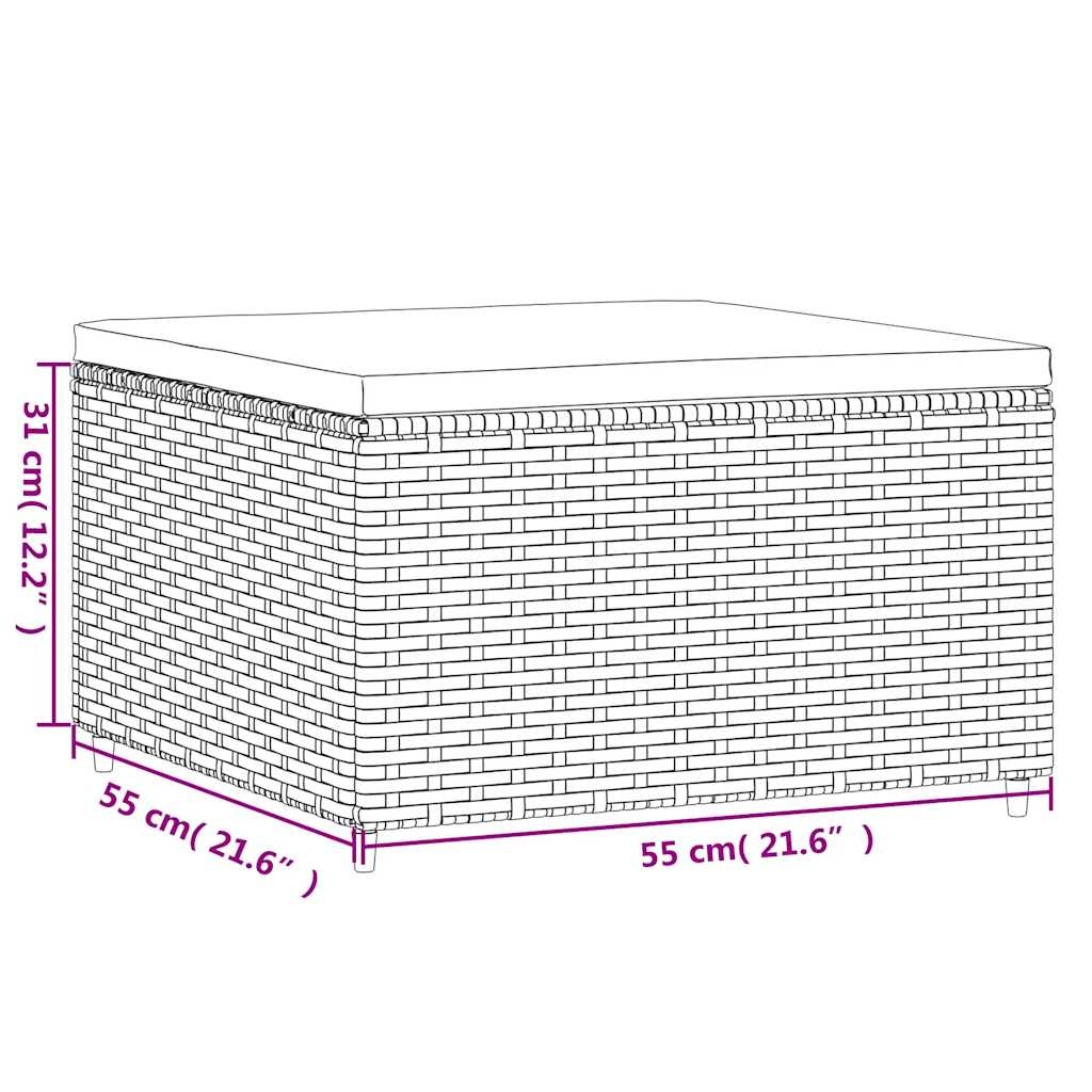 vidaXL 6-delige Loungeset met kussens poly rattan zwart